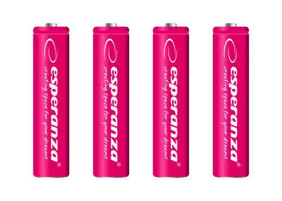 Produktbild von Esperanza Wiederaufladbare Batterien Ni-Mh Aaa 1000Mah 4St. Rot