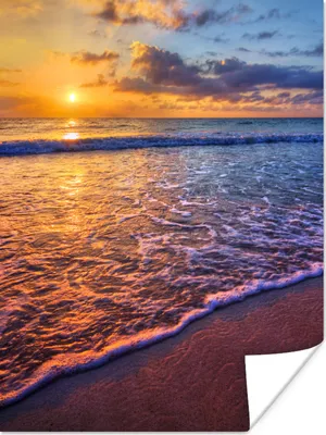 Produktbild von MuchoWow® Poster Meer - Strand - Sonnenuntergang - Wolken - Horizont 30x40 cm - Wandplakat - Poster Kinderzimmer