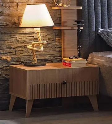 Immagine prodotto di Schlafzimmer Nachttisch Braun Nacht Konsole Designer Holzmöbel Einrichtung