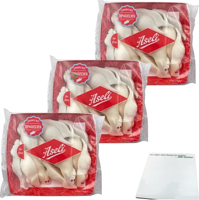 Produktbild von Aseli Riesenmäuse große Schaumzuckermäuse 3er Pack (3x155g Packung)  + usy Block