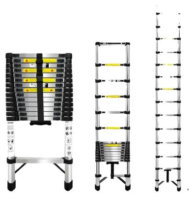 Image de Échelle télescopique, acier inoxydable, capacité de charge de 150 kg, 4,4 m, sans crochet