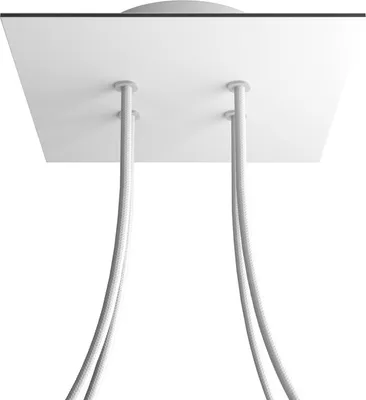 Image de Creative-Cables Rosace Rose-One carrée, 200 mm, avec 4 trous centraux et 4 trous latéraux