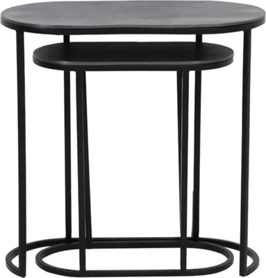 Produktbild von Light & Living - Beistelltisch BOCOV - 53x26x53cm - Schwarz - 2er-Set