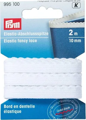 Obrázek produktu pro Pruženka s krajkou, 10 mm, bílá, 2 m