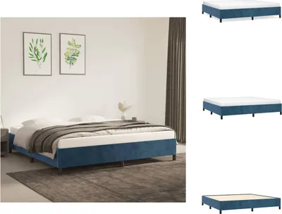 Immagine prodotto di vidaXL Struttura letto in velluto blu scuro 200x200 cm - Letti e strutture letto
