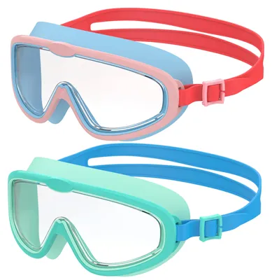 Produktbild von Seaflar 2 Pcs Kinder Schwimmbrille von 3-14 mit Großrahmen, Anti-Beschlag