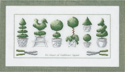 Produktbild von Permin Kreuzstich Stickpackung "Bäume", Zählmuster, 52x28cm, 70-8431