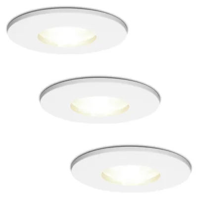 Produktbild von hoftronic LED Einbaustrahler 4W 4000K GU10 IP44 Weiß 3er Set