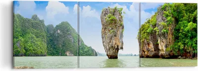 Produktbild von Bild auf Leinwand - Leinwandbild - Stein Strand Landschaft - 120x40cm - Wand Bild - Wanddeko - Leinwanddruck - Bilder - Kunstdruck - Wanddekoration - Leinwand bilder - Wandkunst - CA120x40-0224