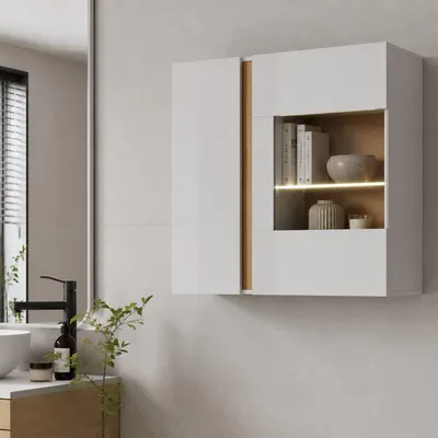 Immagine prodotto di Kava - Mobile Pensile, 96x83h cm Bianco, 2 Ripiani