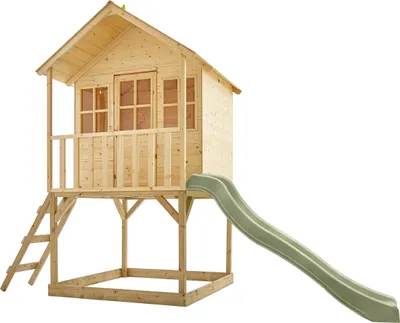 Produktbild von Spielhaus auf Stelzen mit Rutsche COLLINE Braun