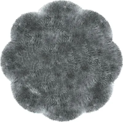 Produktbild von Heitmann Felle Fellteppich Grau, rund Durchmesser ca. 140 cm 142GR