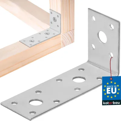 Obrázok produktu pre KOTARBAU® Uhlová spojka 100 x 50 x 35 mm pozinkovaná oceľ strieborná ťažká uhlová spojka nosníka nábytku uholníková spojka z plechu spojka z dreva uholníková spojka z regálu kovová stabilná odolná oceľová uhlová spojka