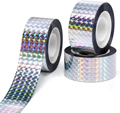 Imagen del producto de Cinta reflectante para repeler aves, 3 rollos de 80 metros x 2,4 cm cada uno, ideal para balcones y jardines