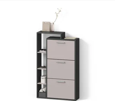 Immagine prodotto di Scarpiera Livinity Ortello Antracite/grigio 80 x 128.3 cm con 3 scomparti, Model 55891