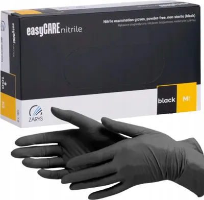Produktbild von Handschuhe Nitril HANDSCHUHE strong easyCARE Schwarz 100 Stk. Größe M