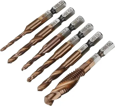 Produktbild von 6-teiliges Kobalt Spiralbohrer-Set M3-M10 Gewindebohrer