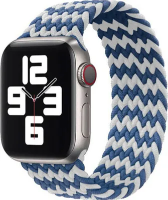 Produktbild von Armband für Apple Watch Series 8 7 6 5 4 3 2 1 - Geflochten Loop Sport Band Ersatzarmband - Blau/Weiß - 38mm 40mm 41mm
