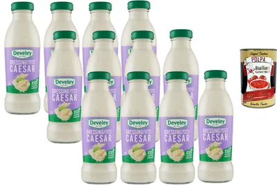 Produktbild von Develey Italian Gourmet Caesar Dressing – 12×230 g Cremiges Salatdressing nach klassischer Caesar-Art, 100% natürliche Zutaten, vielseitige Sauce für Salate & Wraps