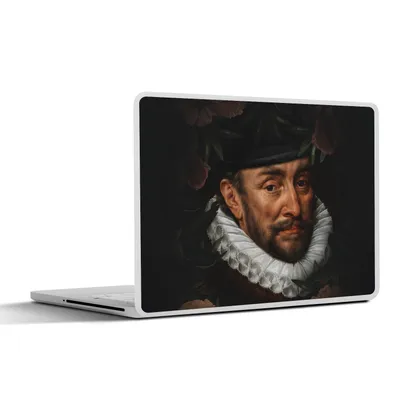 Produktbild von MuchoWow® Laptop Aufkleber Sticker Cover Wilhelm von Oranien - Adriaen Thomasz - Blumen 36.5x27.5 cm - Laptop-Sticker
