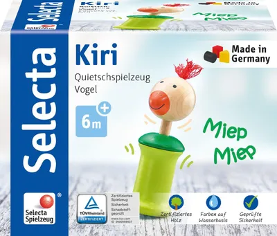 Image de Selecta Spielzeug Kiri oiseau hochet, hochet, jeu pour bébé, jouet pour bébé, bois, 13 cm, 61058