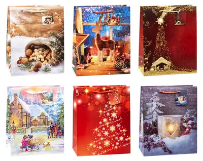 Obrázek produktu pro TSI 87310-SG TSI Geschenktüten Weihnachten Serie 10 Motiv sortiert 26,0 x 32,0 cm, 12 St.