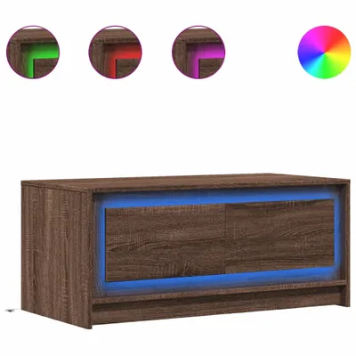 Immagine prodotto di Tavolino LED in legno ingegnerizzato effetto rovere marrone