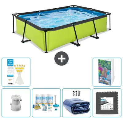 Imagen del producto de Piscina rectangular para exteriores - 300x200x65 cm - 5 piezas - Modelo S233
