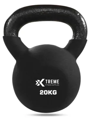 Produktbild von Kettlebell, 20 kg, mit Neopren-Beschichtung – aus massivem Gusseisen – mit ergonomischem Griff