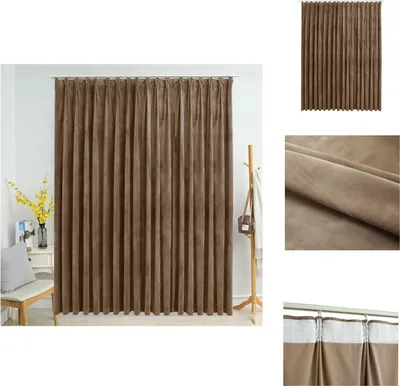 Image de vidaXL Rideau occultant avec crochets Velours Beige 290 x 245 cm - Rideaux et voilages