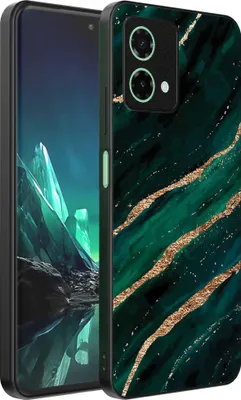 Image de Convient pour Motorola Edge 40 Neo Coque de téléphone avec impression marbre - Coque arrière TPU design marbre - Vert Or - Smartphonica