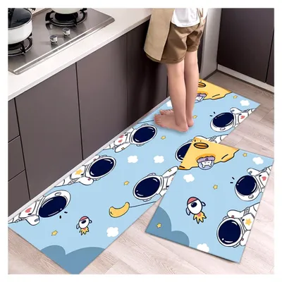 Produktbild von 1 Stück gepolsterte Anti-Ermüdungs-Bodenmatte für Küche und Büro, rutschfest und wasserdicht, 40,6 x 119,4 cm