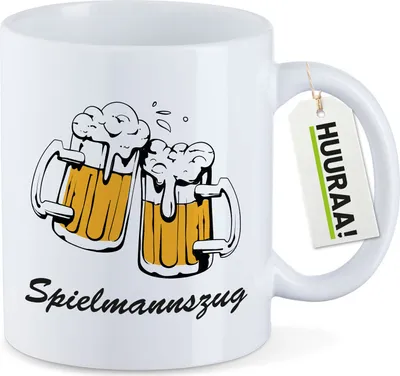 Produktbild von Huuraa Kaffeetasse Spielmannszug Schützenfest 330ml Weiß Keramik Kaffeebecher Geschenkidee