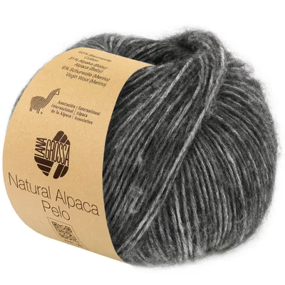Produktbild von Lana Grossa NATURAL ALPACA PELO 50 g flauschige Netzgarnstruktur gefüllt mit Baby-Alpakafasern 125 m Farbe 004 - Dunkelgrau meliert