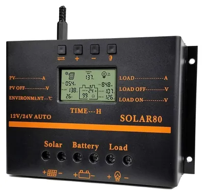 Solar-Laderegler 80 A, 12 V/24 V, LCD-Display
