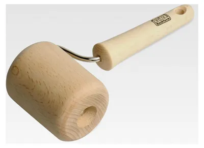 Produktbild von Kleine konische Teigrolle 20 x 7,5 cm, Nudelholz, Teigausroller aus Buchenholz, Leichtlauf-Mechanismus, Beige
