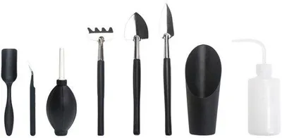 Produktbild von Gartenwerkzeugset, 8-teiliges Gartenwerkzeugset, Fettplanten-Gartenwerkzeugset, Mini-Gartenwerkzeug, Bonsai-Gartenwerkzeugset, für die Pflanzung von Fettplanten, Züchtlinge, Zimmerpflanzen