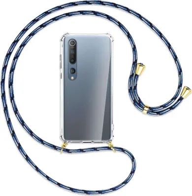 Produktbild von Handykette Backcover-Schutzhülle mit Band (Metall goldfarben) für Xiaomi Mi 10 (Pro) - Blautöne