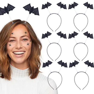 Produktbild von Haarreif Fledermaus schwarz 6 Stk Set