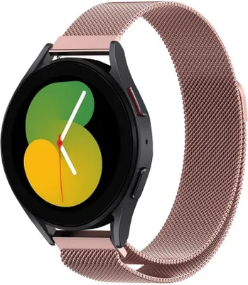 Produktbild von Strap-it Milanese Armband - Kompatibel mit Samsung Galaxy Watch 5 Armband 40mm Edelstahl Armband mit Magnetverschluss - Ersatzarmband - Hochwertiges Material - für Smartwatch 20mm Armband Rosa