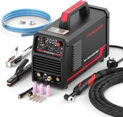 Immagine prodotto di Saldatrice TIG in alluminio AC/DC da 200 Ampere con funzione Pulse, alimentatore digitale TIG/SMAW a 230V