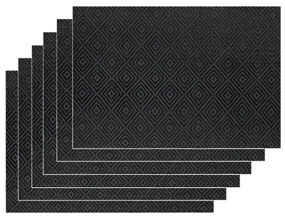 Produktbild von Set aus 6 abwaschbaren Platzsets 30 x 45 cm Anthrazit-Karo