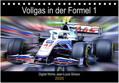 Produktbild von Vollgas in der Formel 1 (Tischkalender 2025 DIN A5 quer), CALVENDO Monatskalender