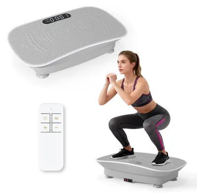 Produktbild von KOMFOTTEU Vibrationsplatte, Vibrationsboard mit LED-Display, Fernbedienung & 10 fach Geschwindigkeit, Ganzkörpertraining, Vibrationstrainer für Frauen & Männer, Fitnessgerät für Zuhause