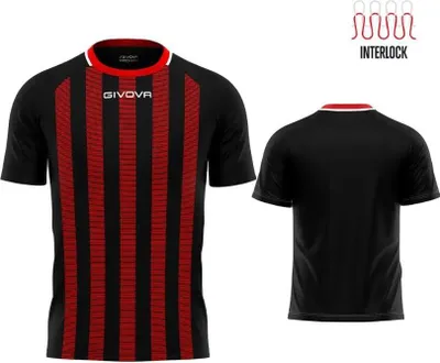 Produktbild von Sport-T-Shirt Givova Rugby Schwarz-Rot - 2XS