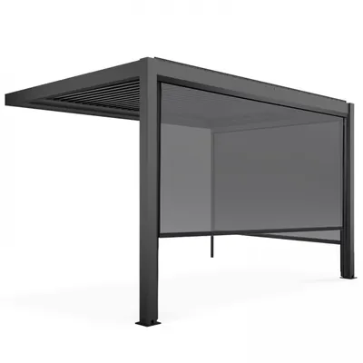 Produktbild von Angelehnte bioklimatische Pergola 3x4m und 2 Markisen - Oviala Oia