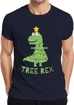 Produktbild von Tree Rex Weihnachtsbaum T-Rex - Weihnachten Weihnachtsgeschenk Christmas Herren T-Shirt, Navy, 3XL