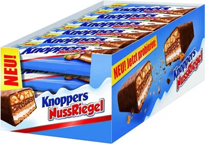 Produktbild von Storck Knoppers Nussriegel, Milch-Haselnuss-Schnitte, 24 Riegel je 40g