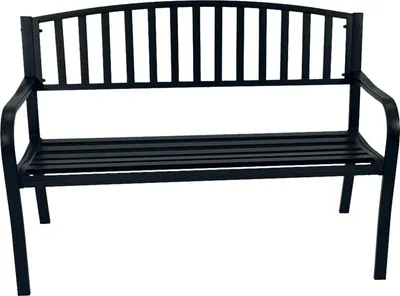 Gartenbank 2-Sitzer 63 x 127 x 85 cm Stahl Schwarz
