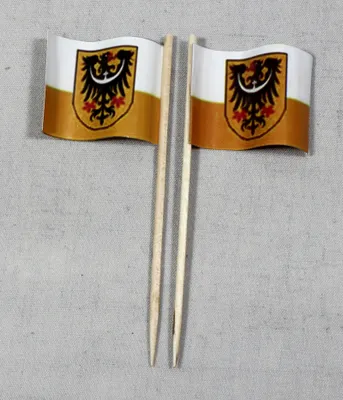 Produktbild von Party-Picker Flagge Niederschlesien Papierfähnchen in Spitzenqualität 25 Stück Beutel